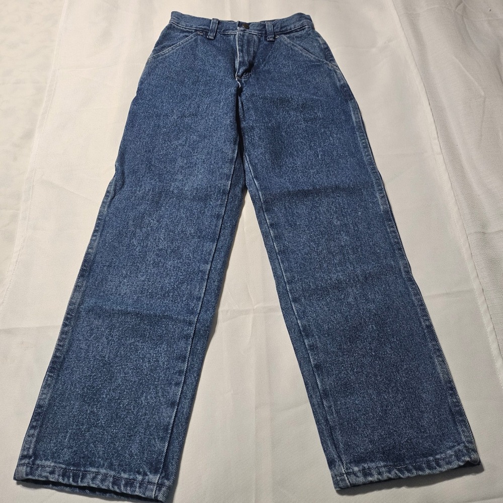 Rustler Wrangler Youth Size 12 Slim Utility Carpenter Jeans Blue Denim B7UBWDA